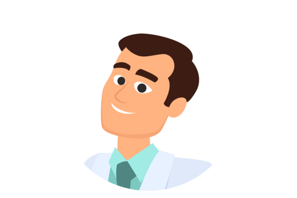 Doctor Round Avatar. Cartoon Medical Wor