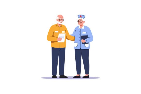 Elderly Male Patient and Female Nurse St