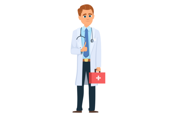 First Medical Help Mascot. Cartoon Docto