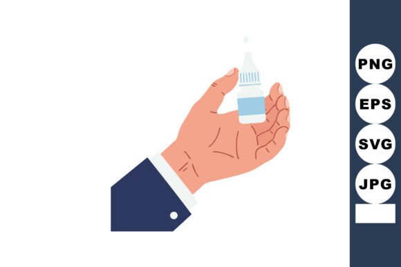 Hand Holding Small Medical Dropper Bottl