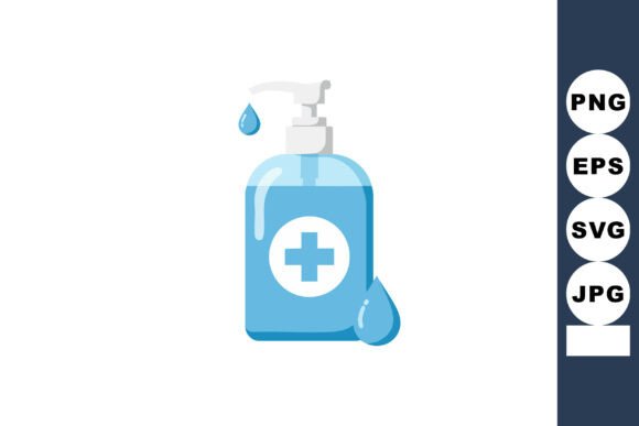Hand Sanitizer Bottle with Medical Cross