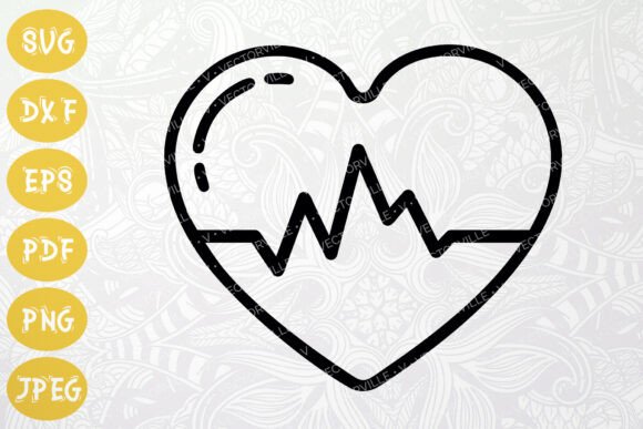 Heartbeat Icon SVG for Wellness Crafts