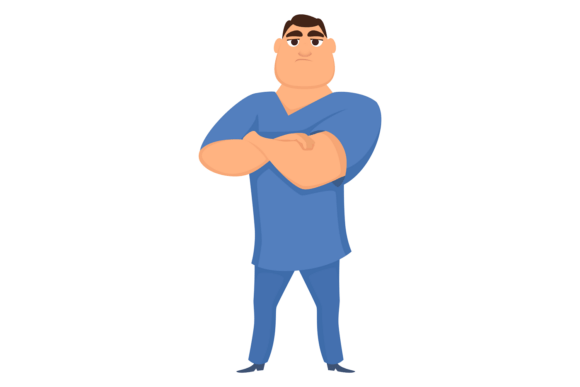 Male Nurse Cartoon Character. Medical Ho