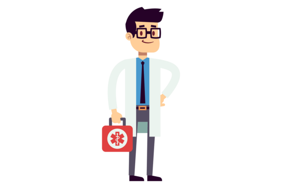 Medical Emergency Worker. Happy Characte