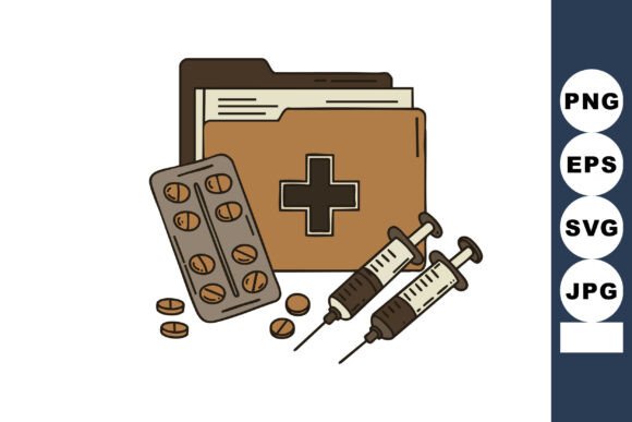 Medical Folder with Pills and Syringes H
