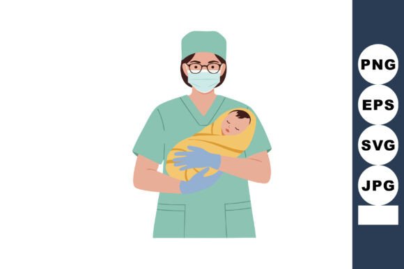 Medical Professional Holding Newborn Bab