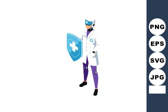 Medical Professional with Shield Protect