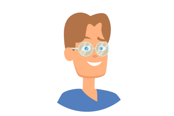 Medical Worker Portrait. Cartoon Male Fa