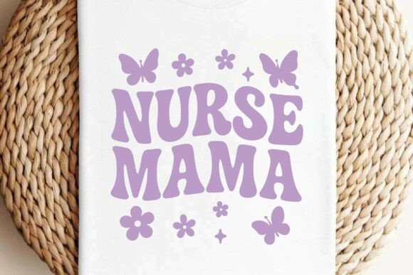 Nurse Mama Retro T-Shirt Clipart Design