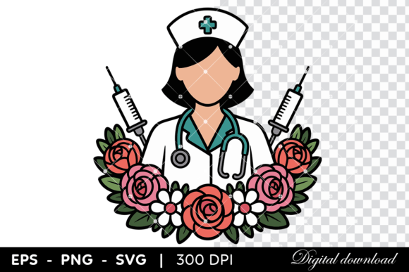 Nurse with Stethoscope and Syringes