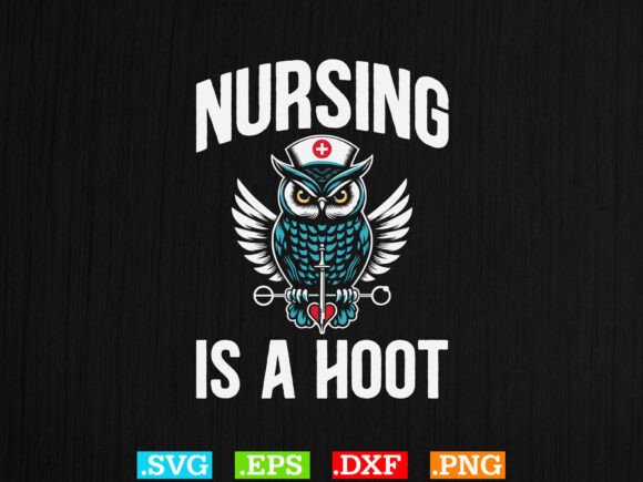 Nursing Is a Hoot T-shirt Design, Nurse